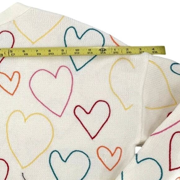 NWT XOKR Kerri Rosenthal Knit Love Heart Cream Multi Color Cardigan Size MEDIUM - Picture 7 of 10